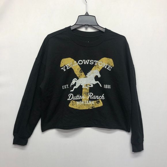 Yellowstone Women Dutton Ranch Sweatshirt Size XL Extra Large Black M100 -22 - Picture 1 of 9